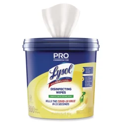 LYSOL Brand 19200-99856 6 in. x 8 in. 1-Ply Professional Disinfecting Wipe Bucket - Lemon and Lime Blossom White (2/Carton)