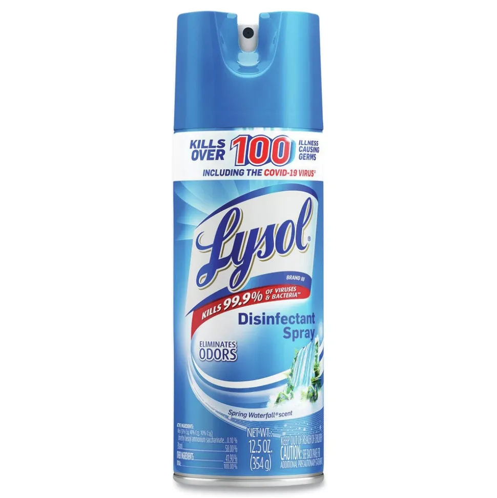 LYSOL Brand 19200-02845 12.5 oz. Aerosol Spring Waterfall Liquid Disinfectant Spray (12/Carton)