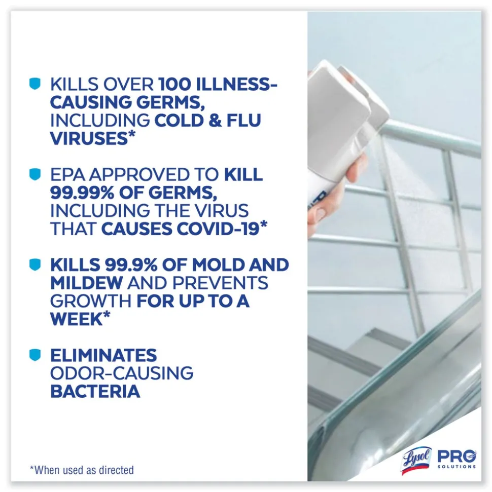 LYSOL Brand 19200-99608 19 oz. Aerosol Spray Disinfectant Spray - Crisp Linen (4/Carton)