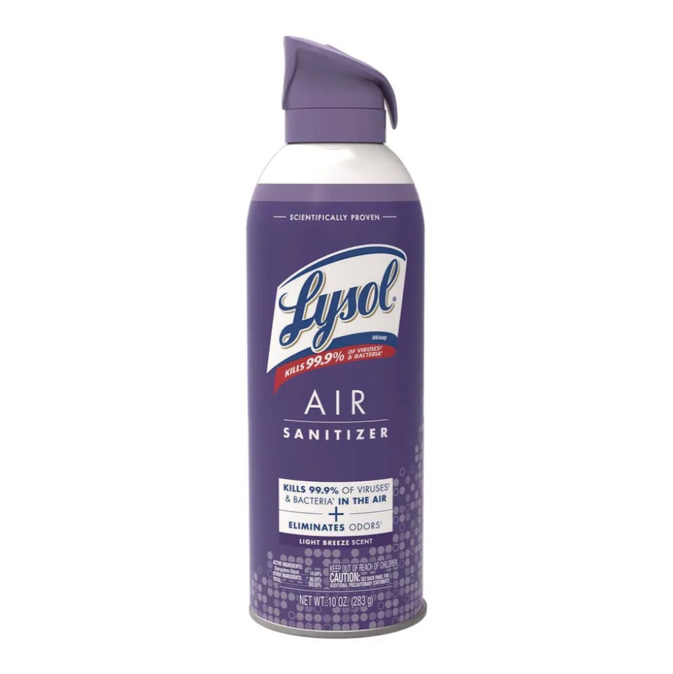 LYSOL Brand 19200-99394 10 oz Aerosol Can Air Sanitizer Spray - Light Breeze Scent (6/Carton)