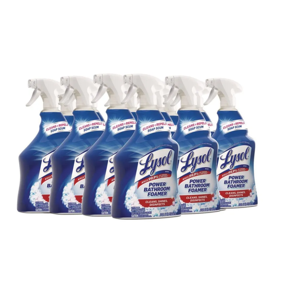 LYSOL Brand 19200-02699 32 oz. Spray Bottle Liquid Disinfectant Power Bathroom Foamer - Atlantic Fresh Scent (12/Carton)