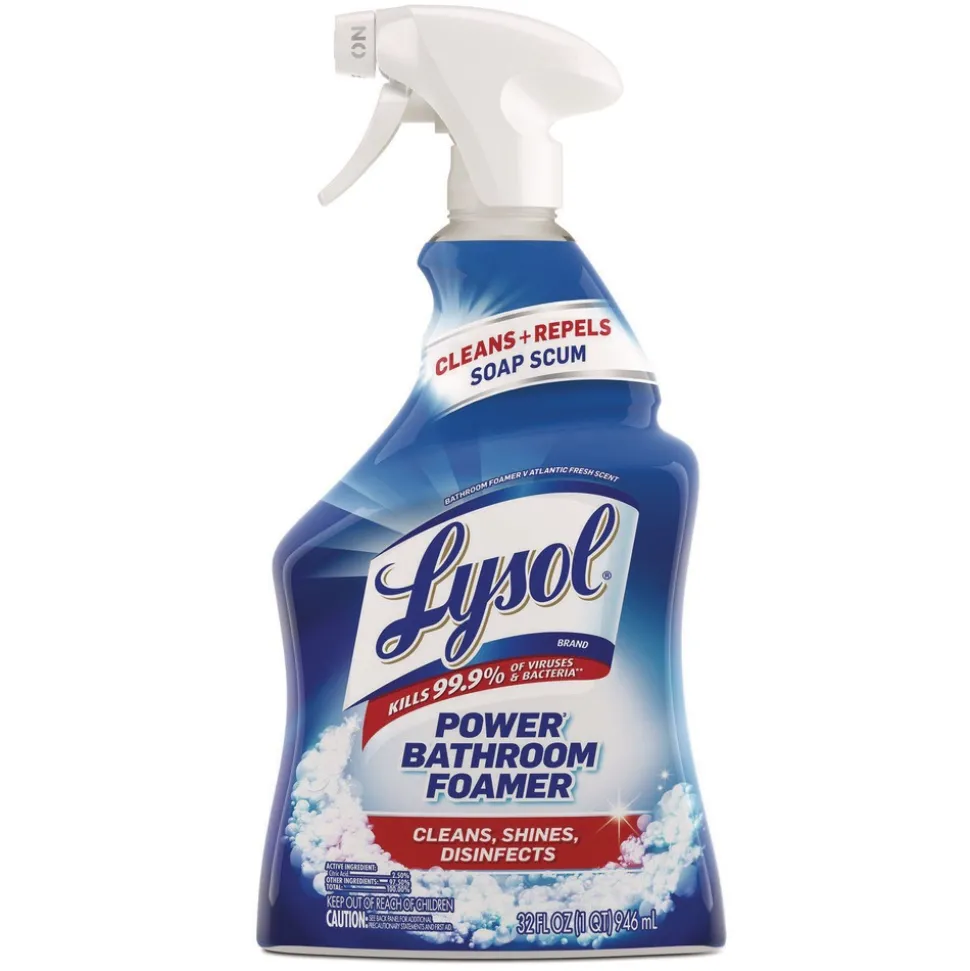 LYSOL Brand 19200-02699 32 oz. Spray Bottle Liquid Disinfectant Power Bathroom Foamer - Atlantic Fresh Scent (12/Carton)