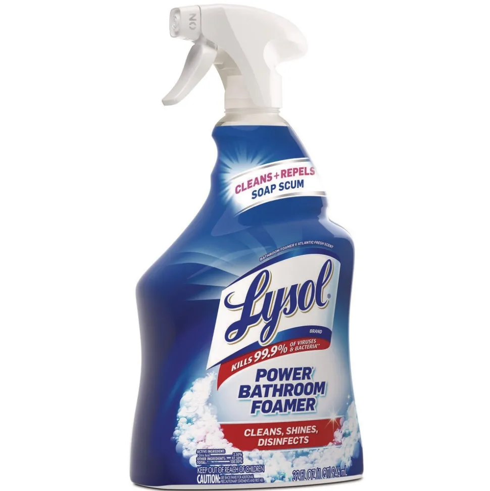 LYSOL Brand 19200-02699 32 oz. Spray Bottle Liquid Disinfectant Power Bathroom Foamer - Atlantic Fresh Scent (12/Carton)