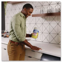 LYSOL Brand 7 in. x 7.25 in. 1-Ply Disinfecting Wipes - Lemon and Lime Blossom, White (80 Wipes/Canister)