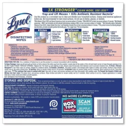 LYSOL Brand 7 in. x 7.25 in. 1-Ply Disinfecting Wipes - Lemon and Lime Blossom, White (80 Wipes/Canister)