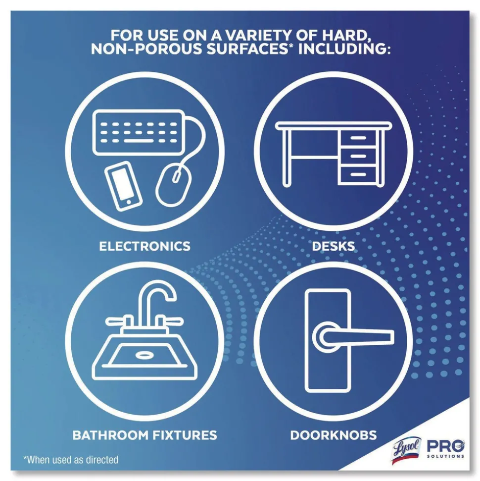 LYSOL Brand 7 in. x 7.25 in. 1-Ply Disinfecting Wipes - Lemon and Lime Blossom, White (80 Wipes/Canister)