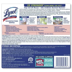 LYSOL Brand 7 in. x 7.25 in. 1-Ply Disinfecting Wipes - Crisp Linen/White