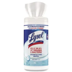 LYSOL Brand 7 in. x 7.25 in. 1-Ply Disinfecting Wipes - Crisp Linen/White