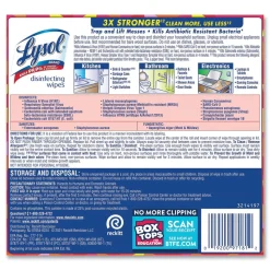 LYSOL Brand 7 in. x 7.25 in. 1-Ply Disinfecting Wipes - Mango and Hibiscus/White