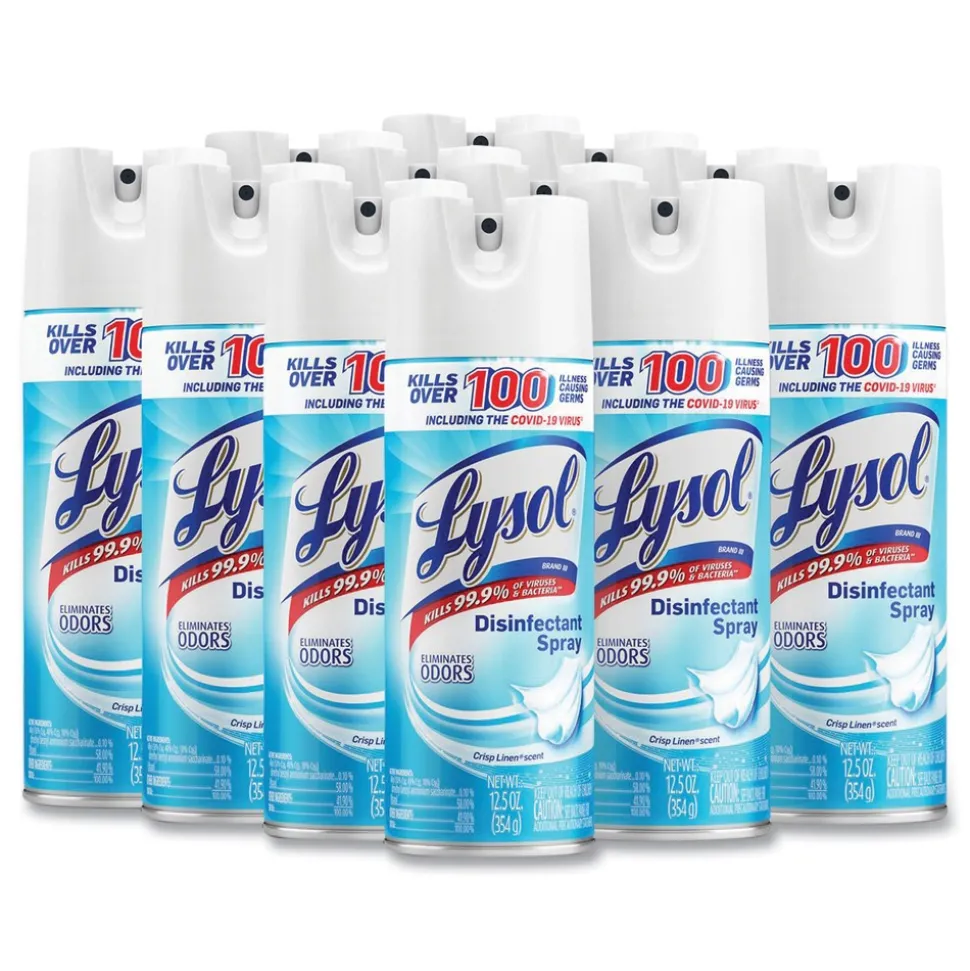 LYSOL Brand 12.5 oz. Aerosol Disinfectant Spray - Crisp Linen Scent
