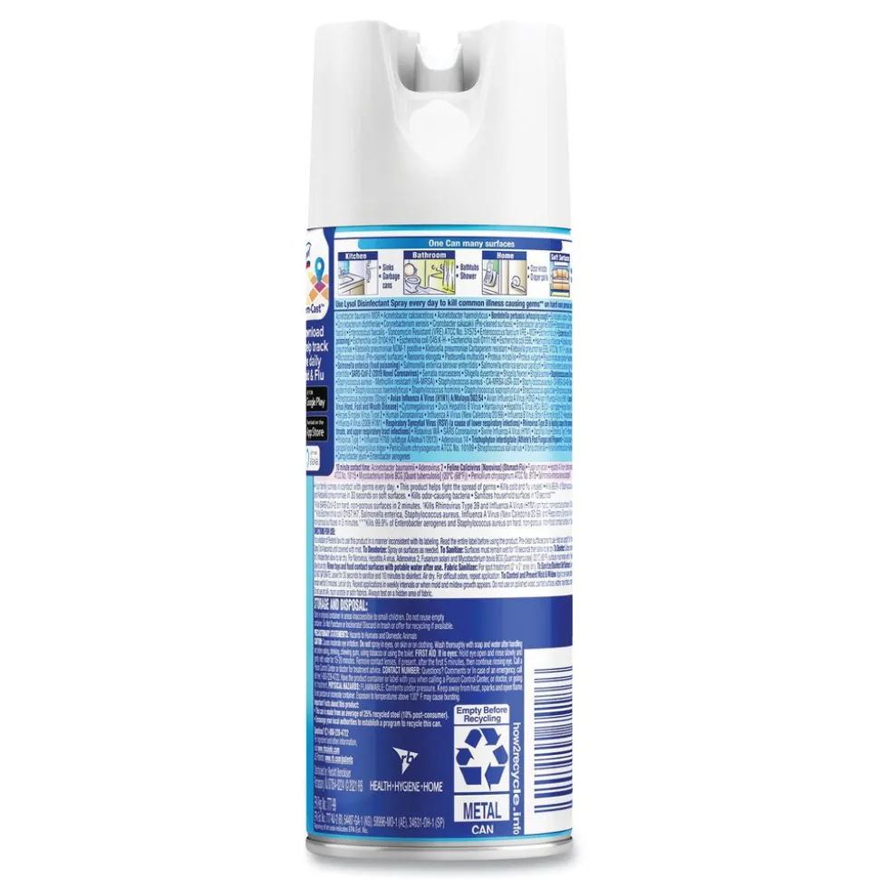 LYSOL Brand 12.5 oz. Aerosol Disinfectant Spray - Crisp Linen Scent
