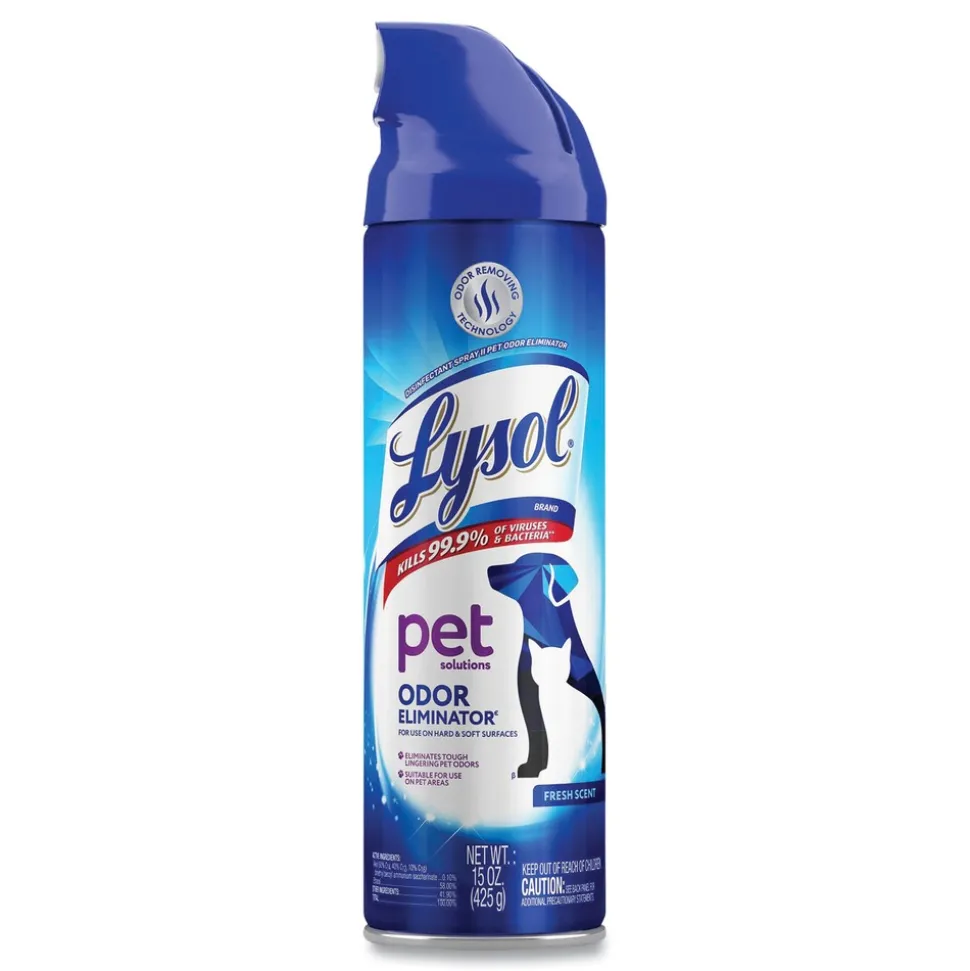 LYSOL Brand 15 oz. Aerosol Disinfectant Spray II Pet Odor Eliminator - Fresh (12/Carton)