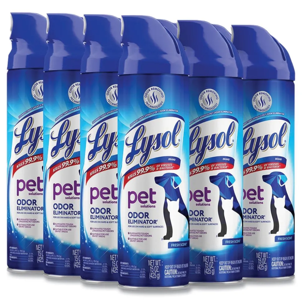 LYSOL Brand 15 oz. Aerosol Disinfectant Spray II Pet Odor Eliminator - Fresh (12/Carton)