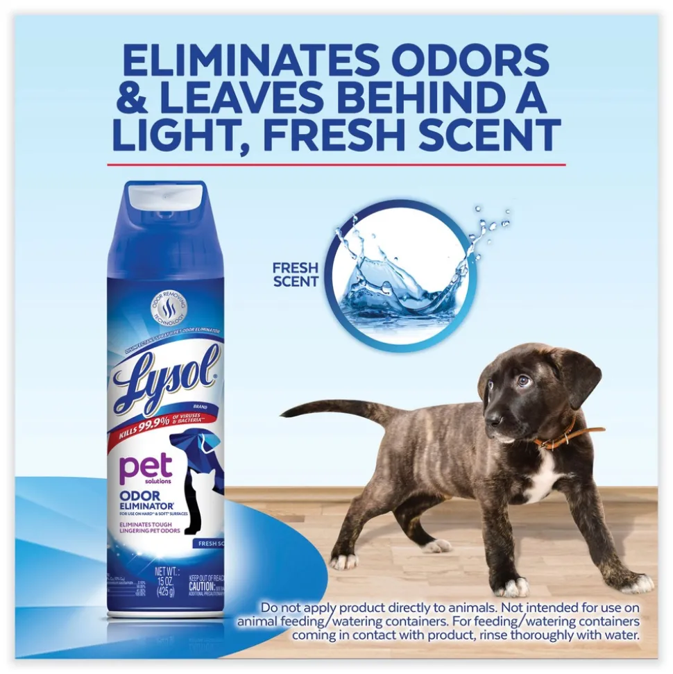 LYSOL Brand 15 oz. Aerosol Disinfectant Spray II Pet Odor Eliminator - Fresh (12/Carton)