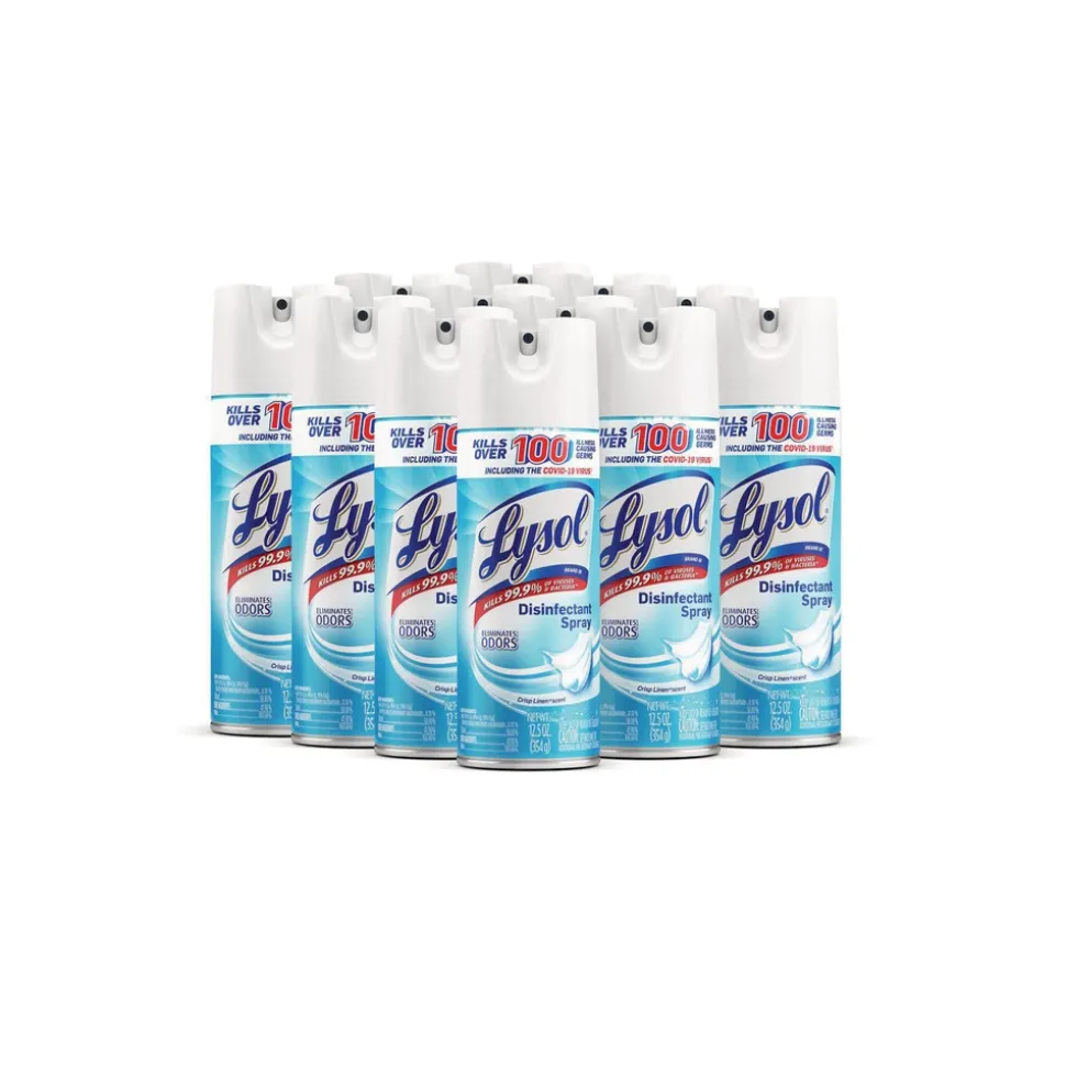 LYSOL Brand 12.5 oz. Aerosol Disinfectant Spray - Crisp Linen Scent (12/Carton)