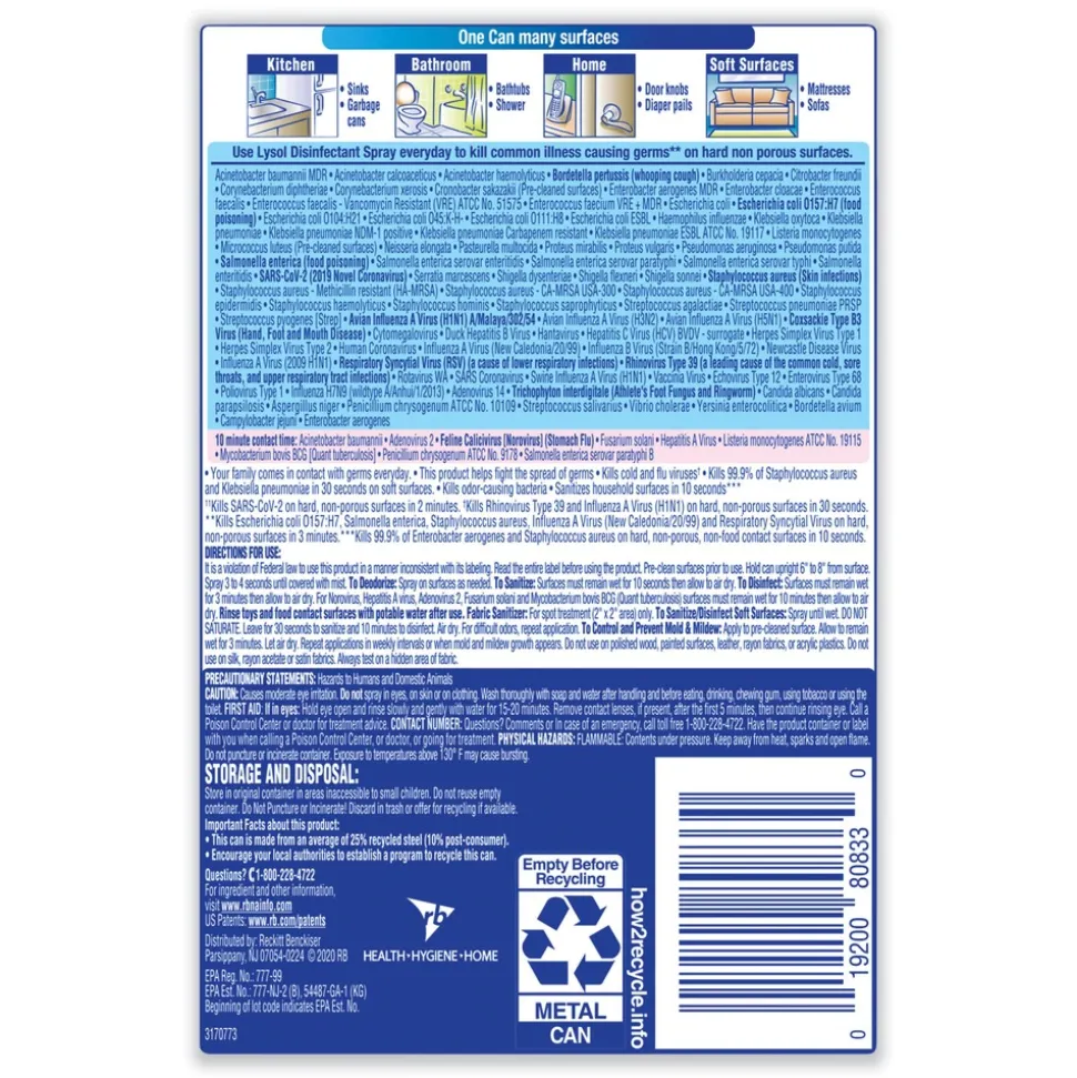 LYSOL Brand 12.5 oz. Aerosol Spray Disinfectant Spray - Early Morning Breeze