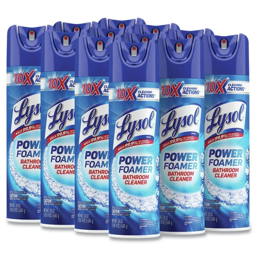 LYSOL Brand 24 oz. Aerosol Spray Power Foam Bathroom Cleaner (12/Carton)