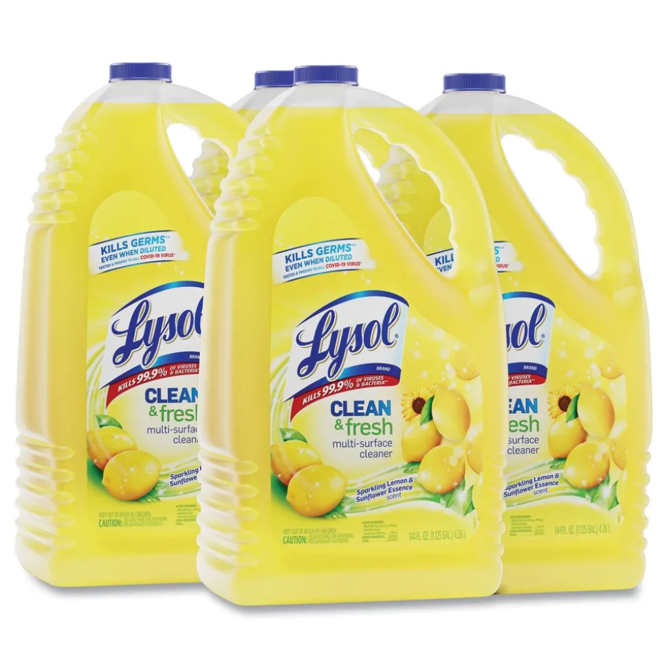 LYSOL Brand 144 oz. Bottle Clean and Fresh Multi-Surface Cleaner - Sparkling Lemon and Sunflower Essence (4/Carton)