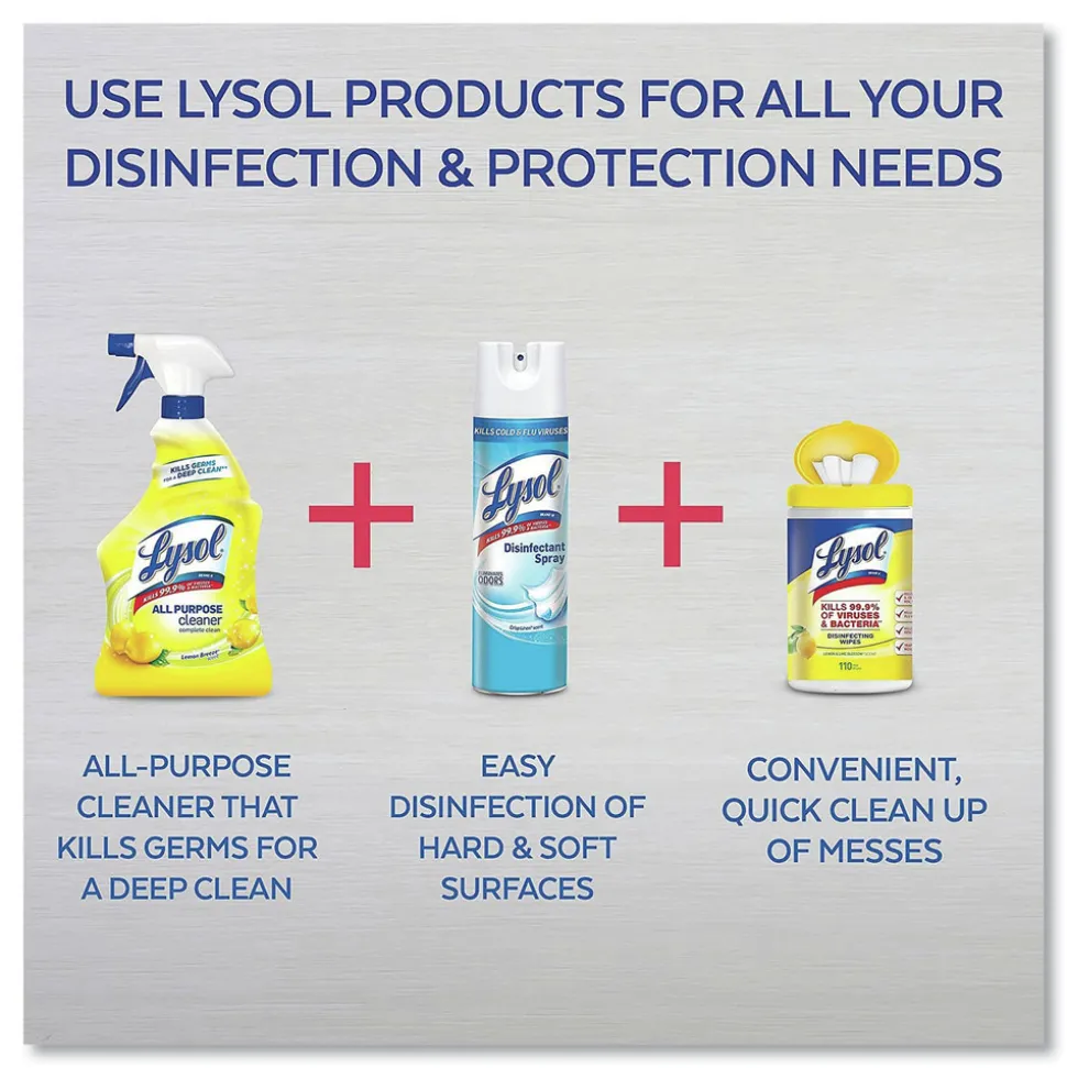 LYSOL Brand 32 oz. Spray Bottle Ready-to-Use All-Purpose Cleaner - Lemon Scent (12/Carton)