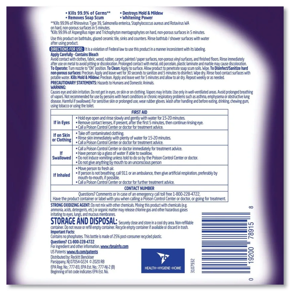 LYSOL Brand 32 oz. Spray Bottle Mold and Mildew Remover with Bleach (12/Carton)