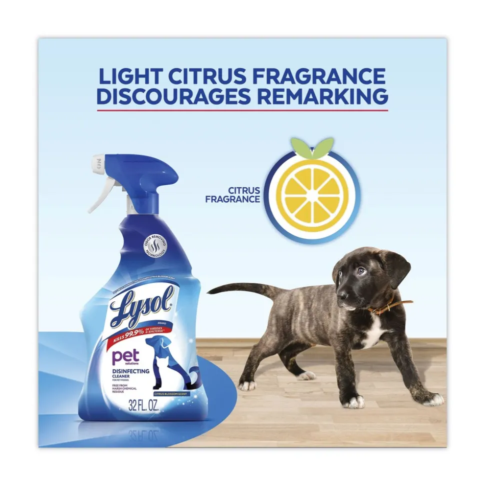 LYSOL Brand 32 oz. Trigger Bottle Pet Solutions Disinfecting Cleaner - Citrus Blossom (9/Carton)