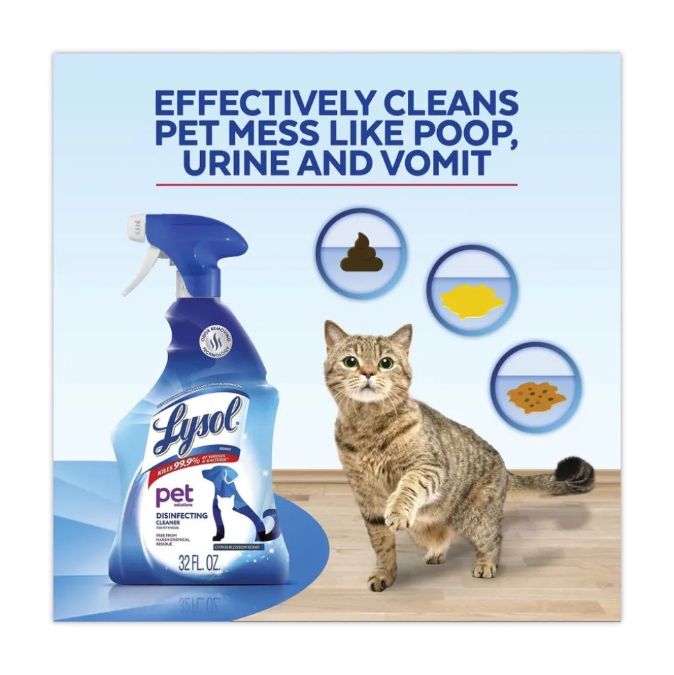 LYSOL Brand 32 oz. Trigger Bottle Pet Solutions Disinfecting Cleaner - Citrus Blossom (9/Carton)