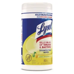 LYSOL Brand 1 Ply 7 in. x 7.25 in. Lemon and Lime Blossom Disinfecting Wipes - White (6/Carton)