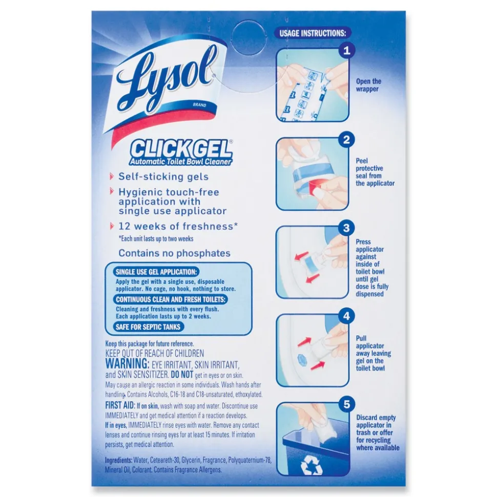 LYSOL Brand Click Gel Automatic Toilet Bowl Cleaner - Ocean Fresh (24/Carton)