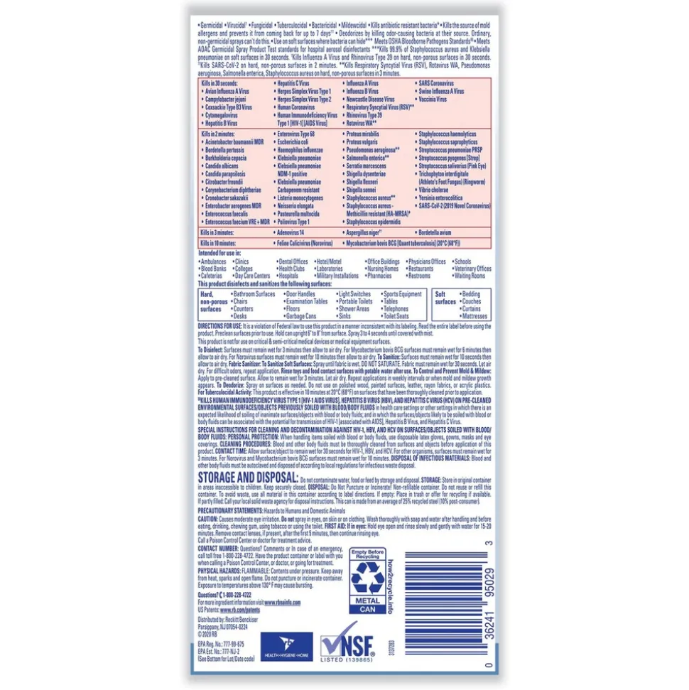 LYSOL Brand I.C. 19 oz. Aerosol Disinfectant Spray - Original (12/Carton)