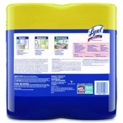 LYSOL Brand 1-Ply 7 in. x 7.25 in. Disinfecting Wipes - Lemon and Lime Blossom Scent, White (3/Carton)