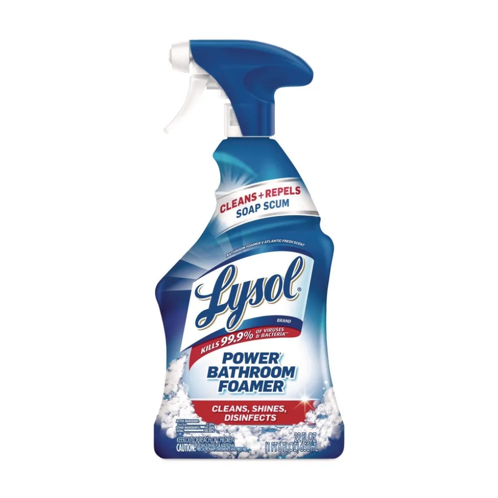 LYSOL Brand Power 22 oz. Trigger Spray Bottle Liquid Disinfectant Bathroom Foamer - Unscented (6/Carton)