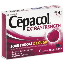 Lysol Sore Throat and Cough Lozenges - Mixed Berry (24 Packs/Carton)
