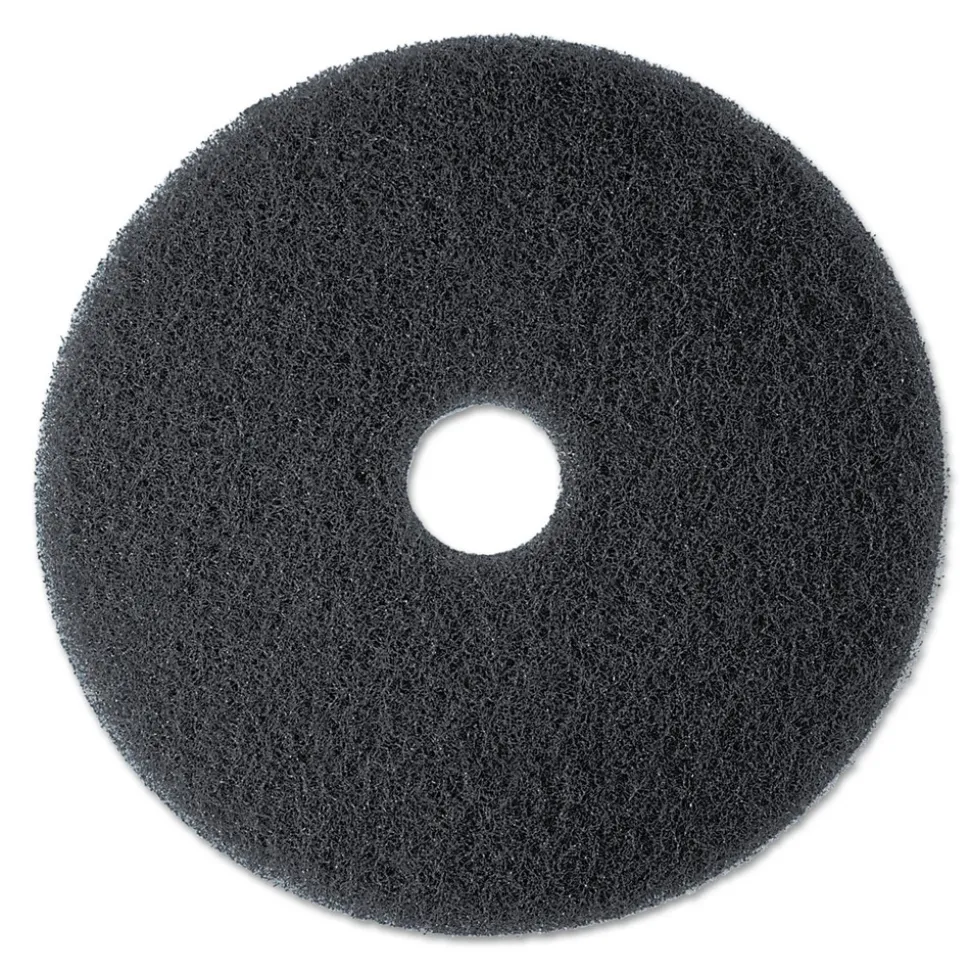 3M 7300-19 19 in. Diameter Low-Speed High Productivity Floor Pads 7300 - Black (5/Carton)