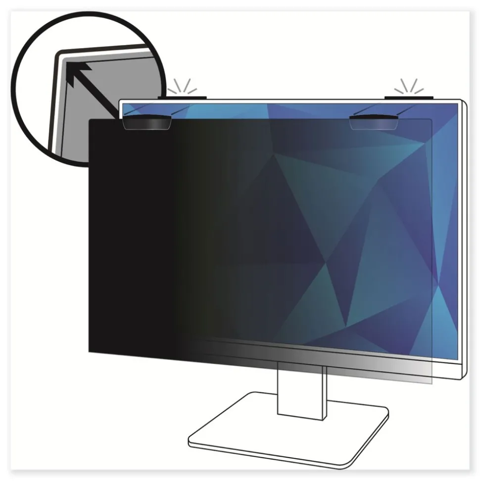 3M 16:9 Aspect Ratio Comply Magnetic Attach Privacy Filter for 27 in. Widescreen Flat Panel Monitor