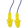 3M 25 dB NRR E-A-R UltraFit Corded Reusable Earplugs - Blue/Yellow (200/Box)