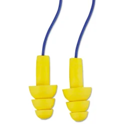 3M 25 dB NRR E-A-R UltraFit Corded Reusable Earplugs - Blue/Yellow (200/Box)
