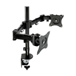 3M 360 Degree Rotation plus45 Degree/-45 Degree Tilt 90 Degree Pan Dual Monitor Mount For 27 in. Monitors Supports 20 lbs. - Black (1/Carton)