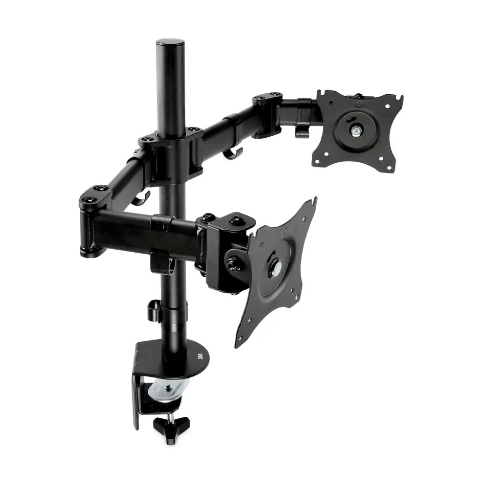 3M 360 Degree Rotation plus45 Degree/-45 Degree Tilt 90 Degree Pan Dual Monitor Mount For 27 in. Monitors Supports 20 lbs. - Black (1/Carton)
