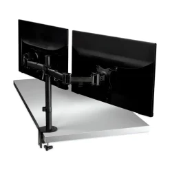 3M 360 Degree Rotation plus45 Degree/-45 Degree Tilt 90 Degree Pan Dual Monitor Mount For 27 in. Monitors Supports 20 lbs. - Black (1/Carton)