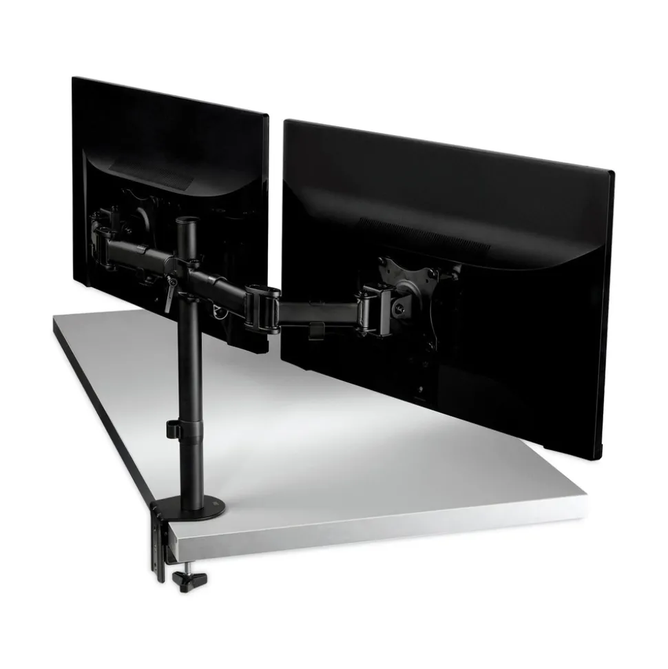 3M 360 Degree Rotation plus45 Degree/-45 Degree Tilt 90 Degree Pan Dual Monitor Mount For 27 in. Monitors Supports 20 lbs. - Black (1/Carton)