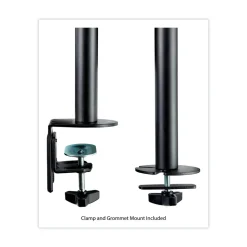 3M 360 Degree Rotation plus45 Degree/-45 Degree Tilt 90 Degree Pan Dual Monitor Mount For 27 in. Monitors Supports 20 lbs. - Black (1/Carton)
