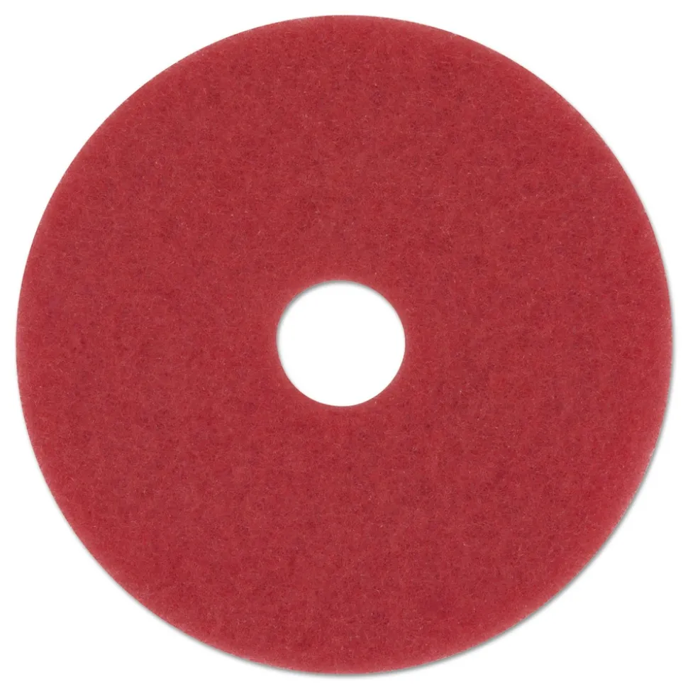 3M 20 in. Low-Speed Buffer Floor Pads - Red (5/Carton)