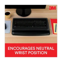 3M 19.6 in. x 10.6 in. Antimicrobial Gel Keyboard Wrist Rest Platform - Black/Gray/Silver