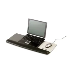 3M 25.5 in. x 10.6 in. Antimicrobial Gel Mouse Pad/Keyboard Wrist Rest Platform - Black/Silver