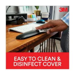 3M 25.5 in. x 10.6 in. Antimicrobial Gel Mouse Pad/Keyboard Wrist Rest Platform - Black/Silver