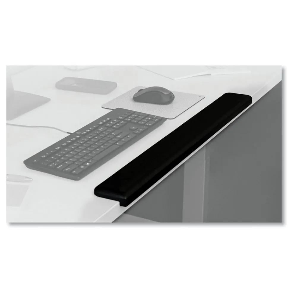 3M 30.13 in. x 3.25 in. Gel Wrist Rest for Standing Desks - Black