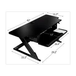 3M 42 in. x 23.2 in. x 6.2 in. to 20 in. Precision Standing Desk - Black