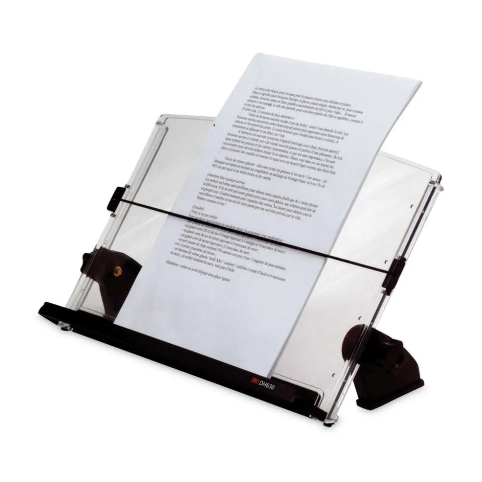 3M 150 Sheet Capacity In-Line Adjustable Desktop Copyholder - Plastic (Black/Clear)
