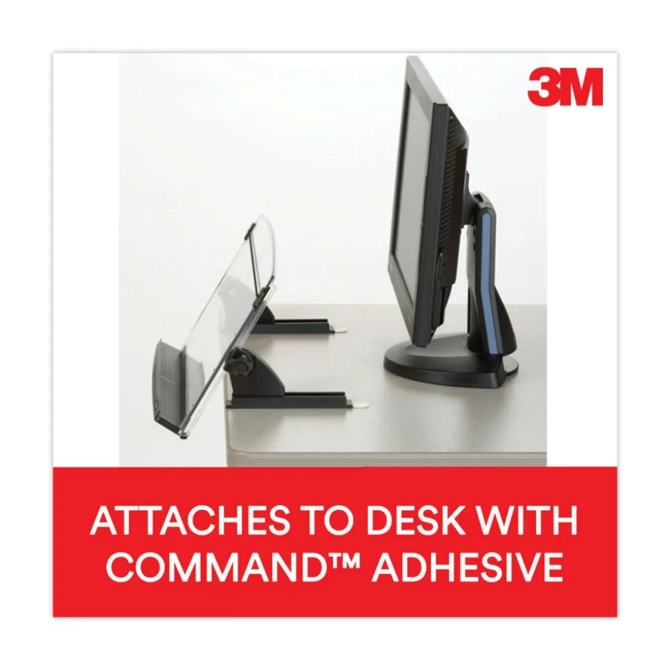 3M 150 Sheet Capacity In-Line Adjustable Desktop Copyholder - Plastic (Black/Clear)