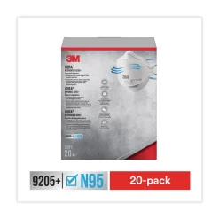 3M Aura 9205 Plus N95 Particulate Respirator - One Size Fits All (20/Pack)